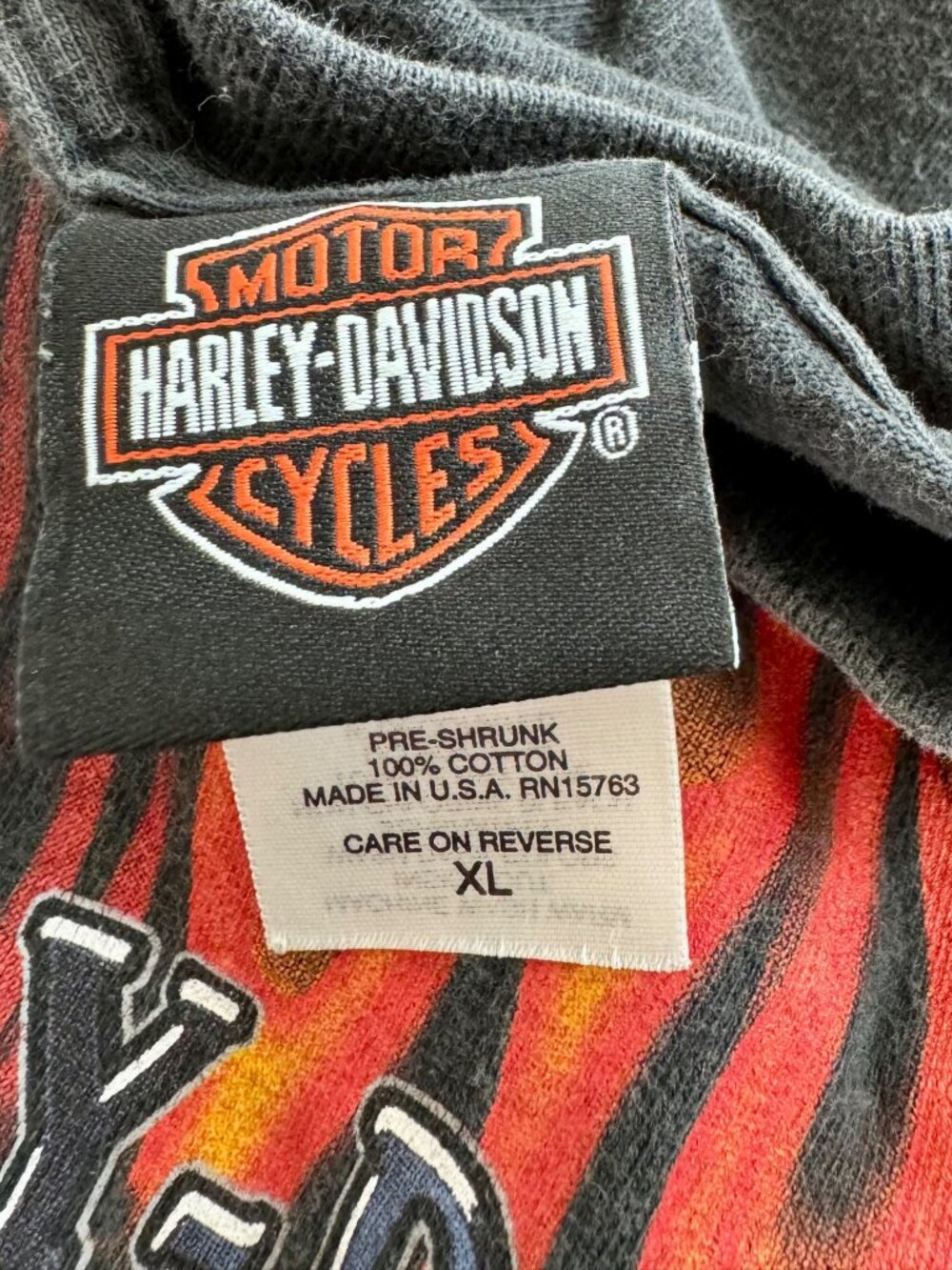 Harley-Davidson XL Long Sleeve T-Shirt Flames and Battlefield Gettysburg - Picture 8 of 9